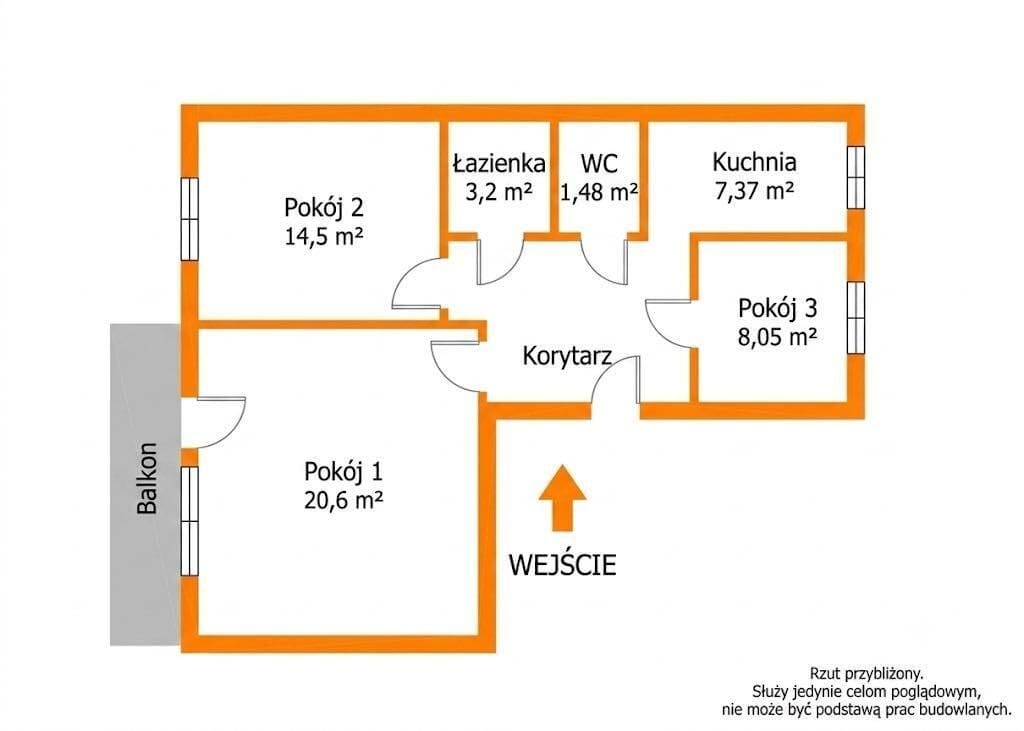 Mieszkanie 3 pokojowe na Sprzedaż