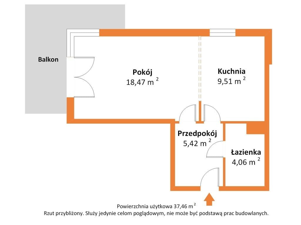 Mieszkanie 1 pokojowe na Sprzedaż