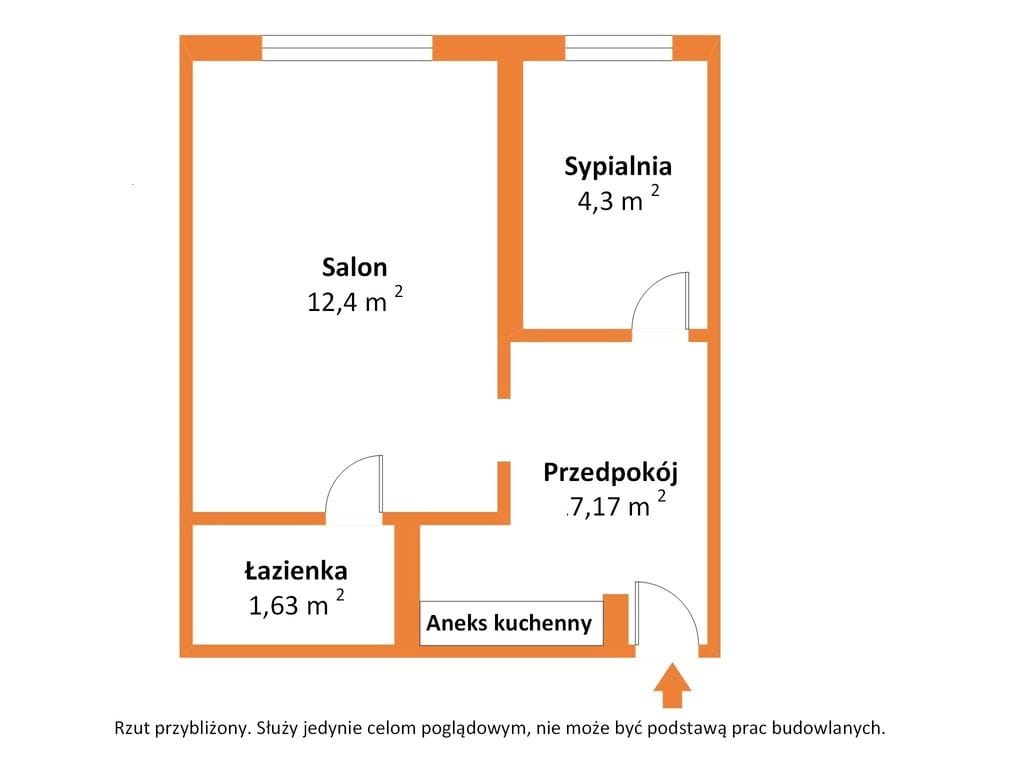 Mieszkanie 1 pokojowe na Sprzedaż