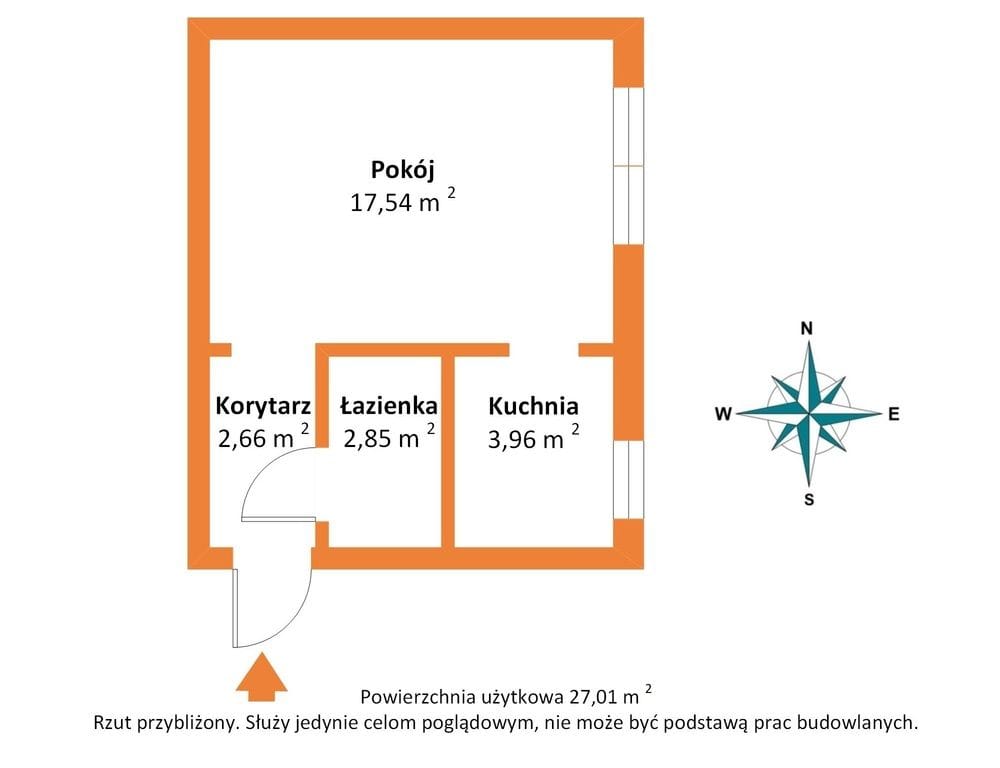 Mieszkanie 1 pokojowe na Sprzedaż