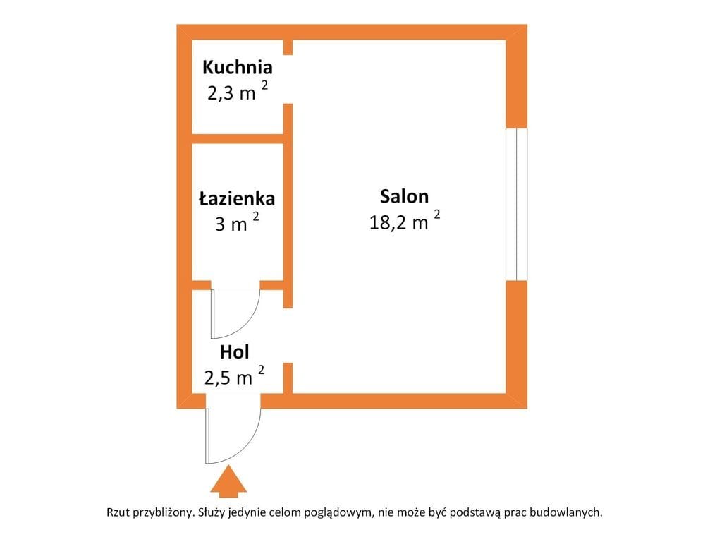Mieszkanie 1 pokojowe na Sprzedaż