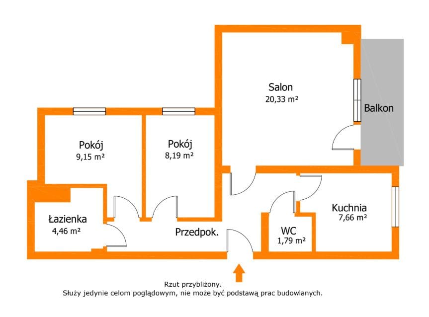 Mieszkanie 3 pokojowe na Sprzedaż