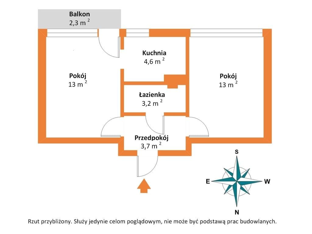 Mieszkanie 2 pokojowe na Sprzedaż