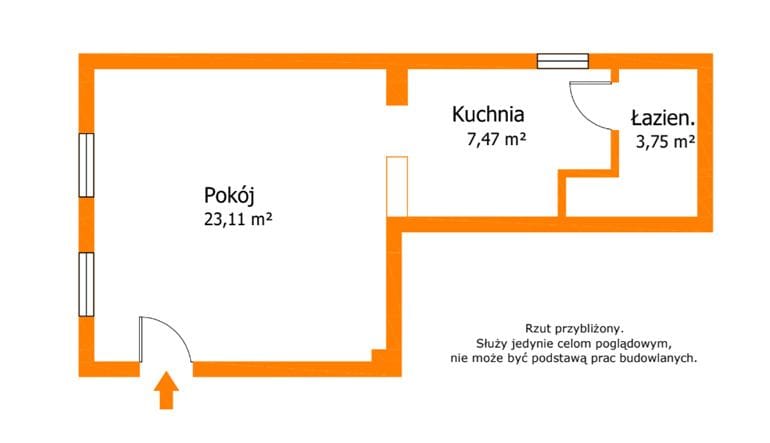 Mieszkanie 1 pokojowe na Sprzedaż