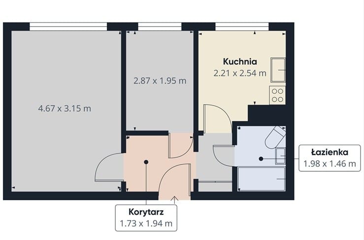 Mieszkanie 2 pokojowe na Sprzedaż