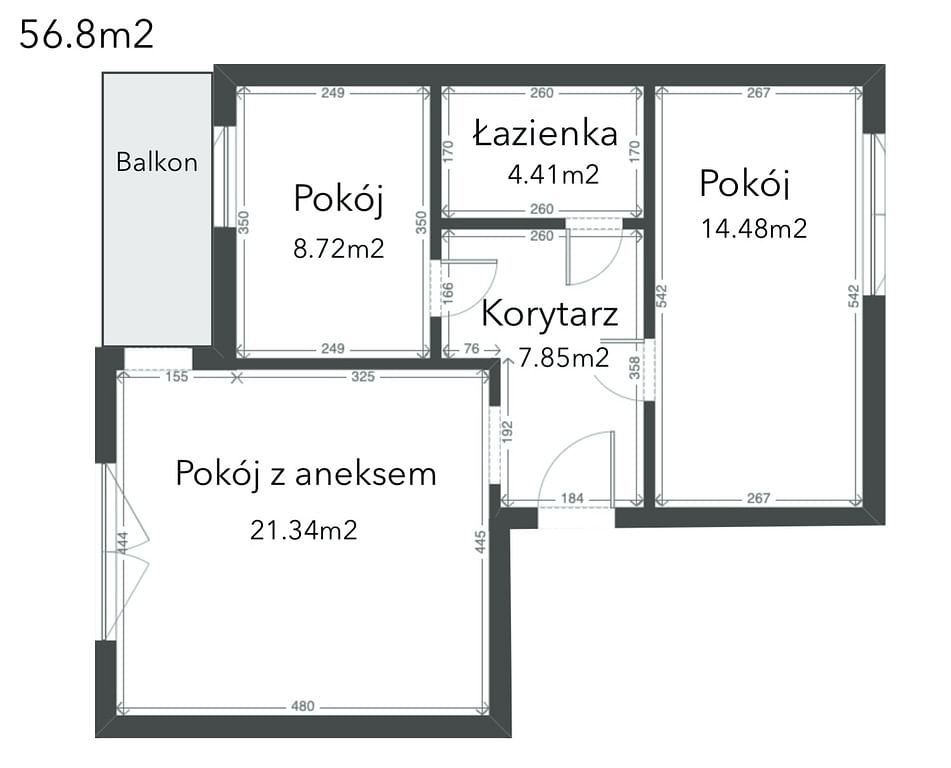 Mieszkanie 3 pokojowe na Sprzedaż