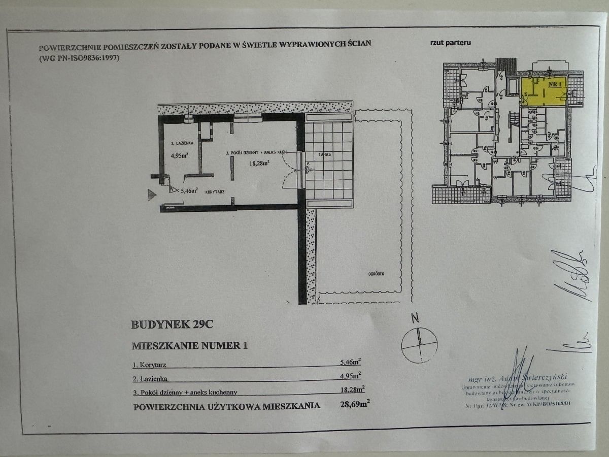 Mieszkanie 1 pokojowe na Sprzedaż