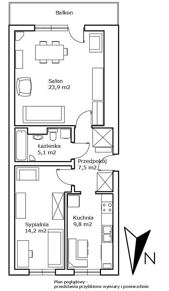 Mieszkanie 2 pokojowe na Wynajem