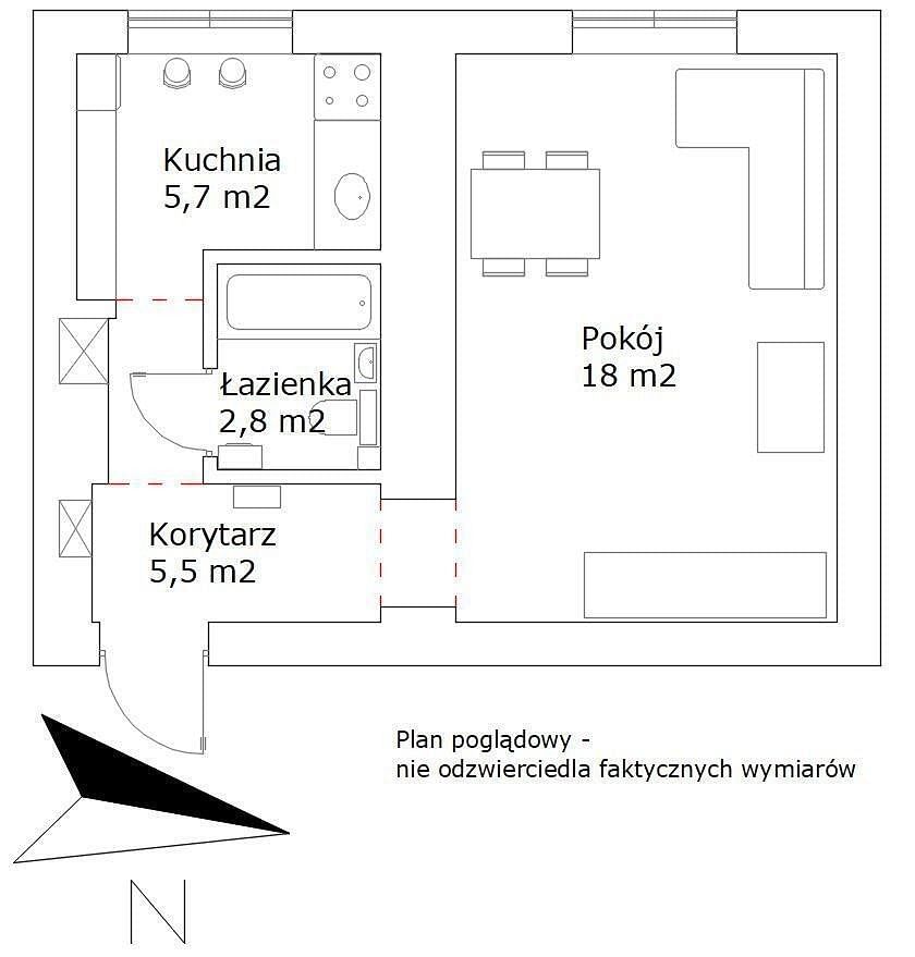 Mieszkanie 1 pokojowe na Wynajem