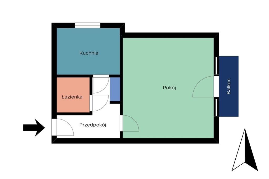 Mieszkanie 1 pokojowe na Sprzedaż