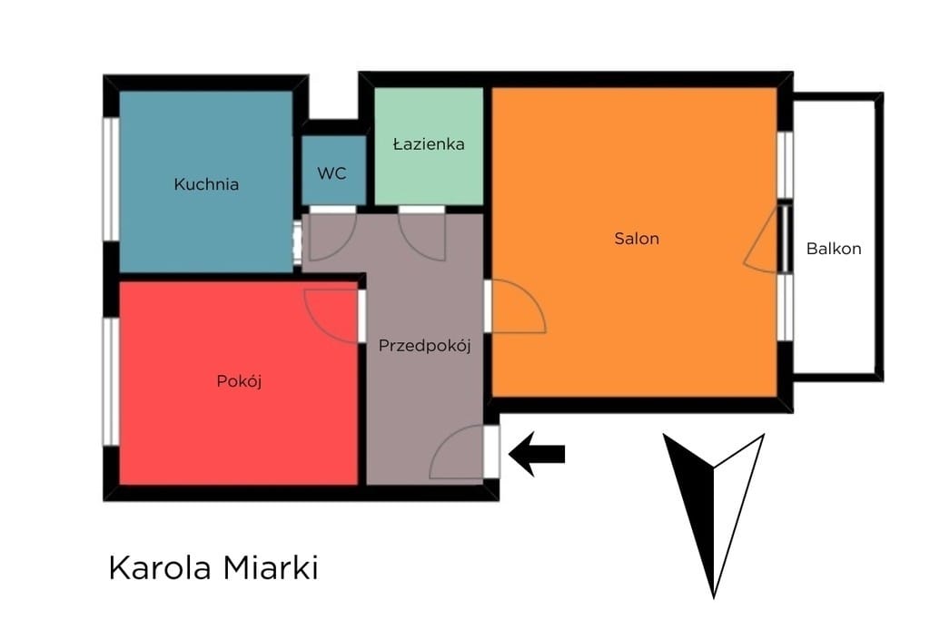 Mieszkanie 2 pokojowe na Sprzedaż