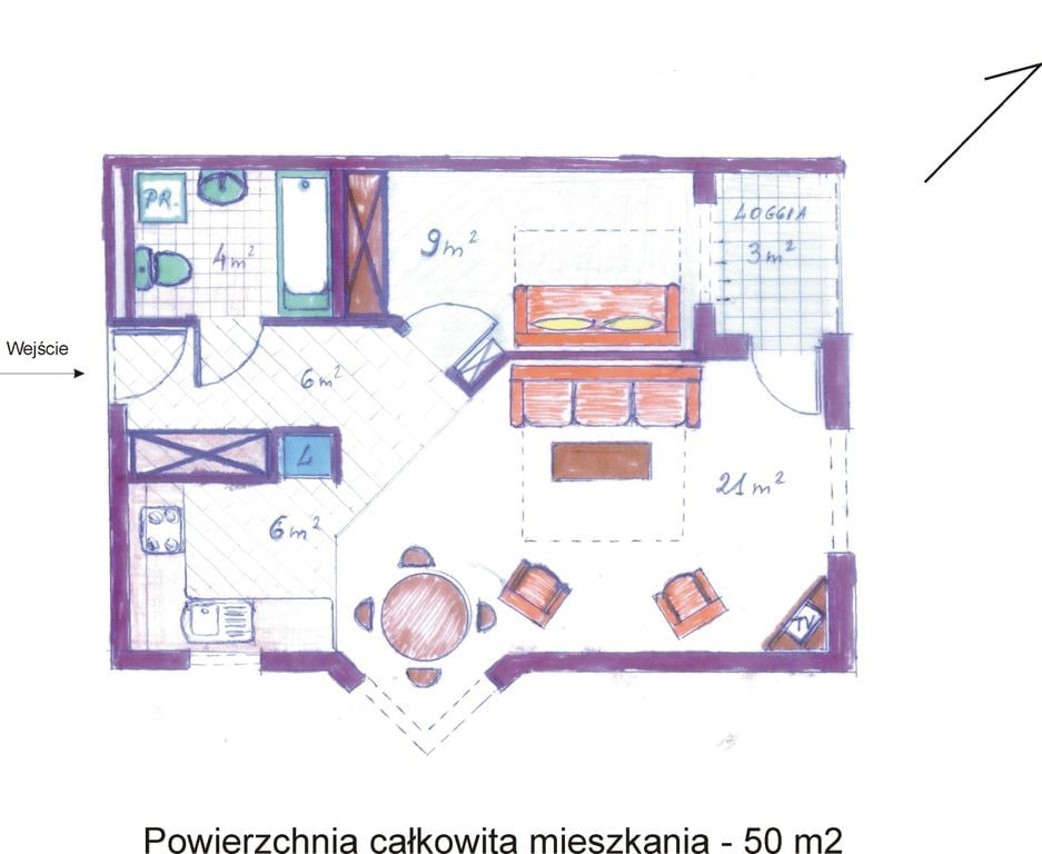Mieszkanie 2 pokojowe na Wynajem