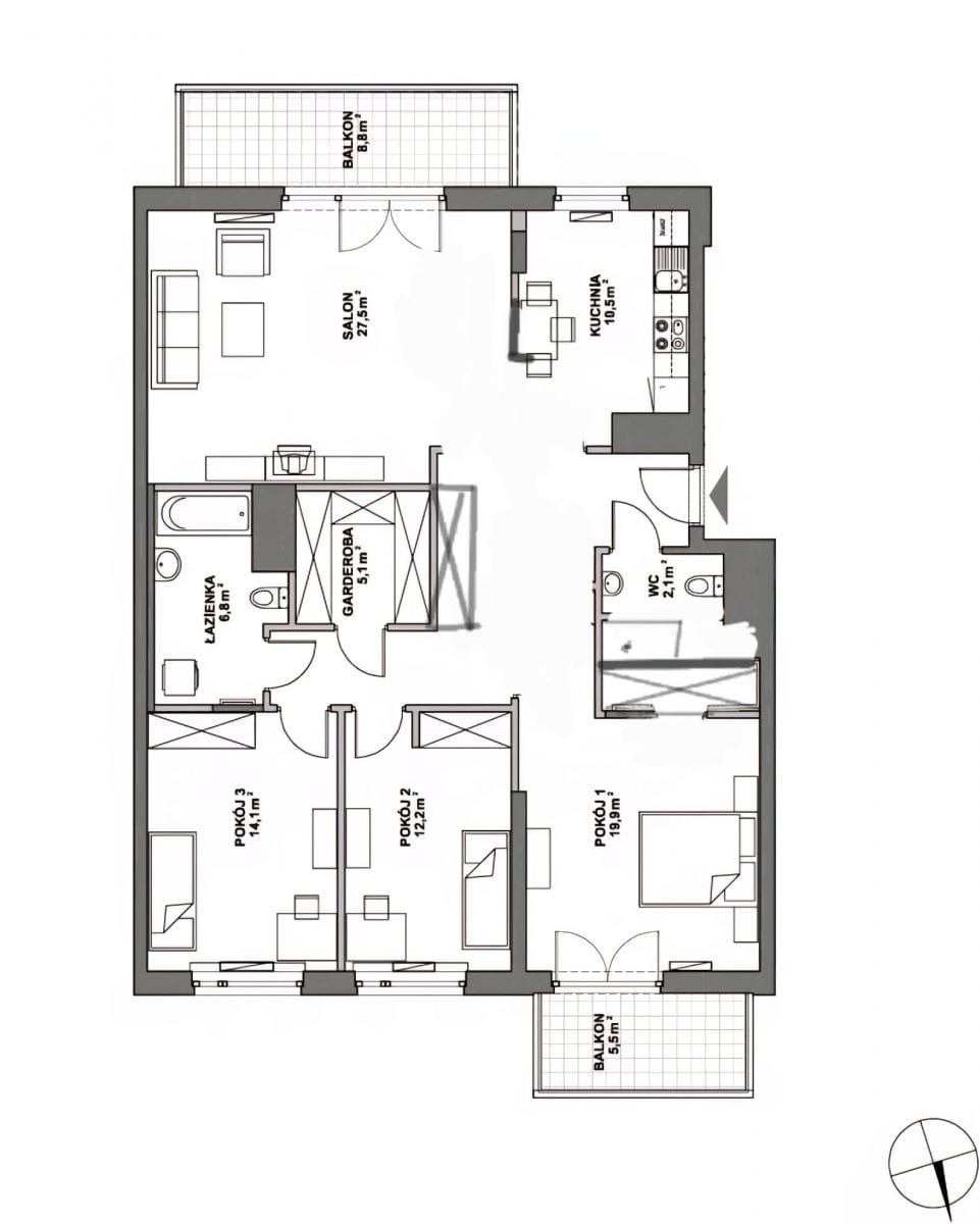 Mieszkanie 4 pokojowe na Wynajem