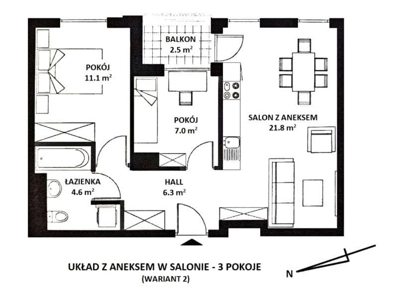 Mieszkanie 2 pokojowe na Sprzedaż