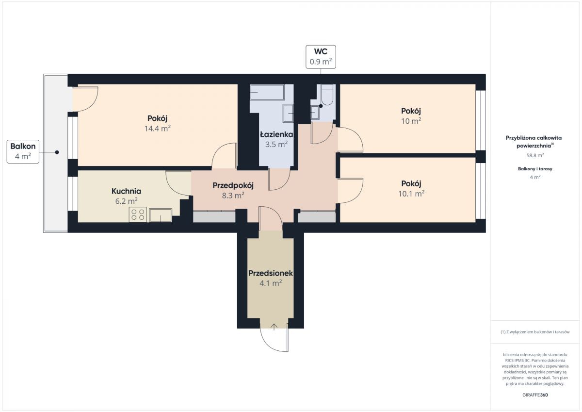 Mieszkanie 3 pokojowe na Sprzedaż