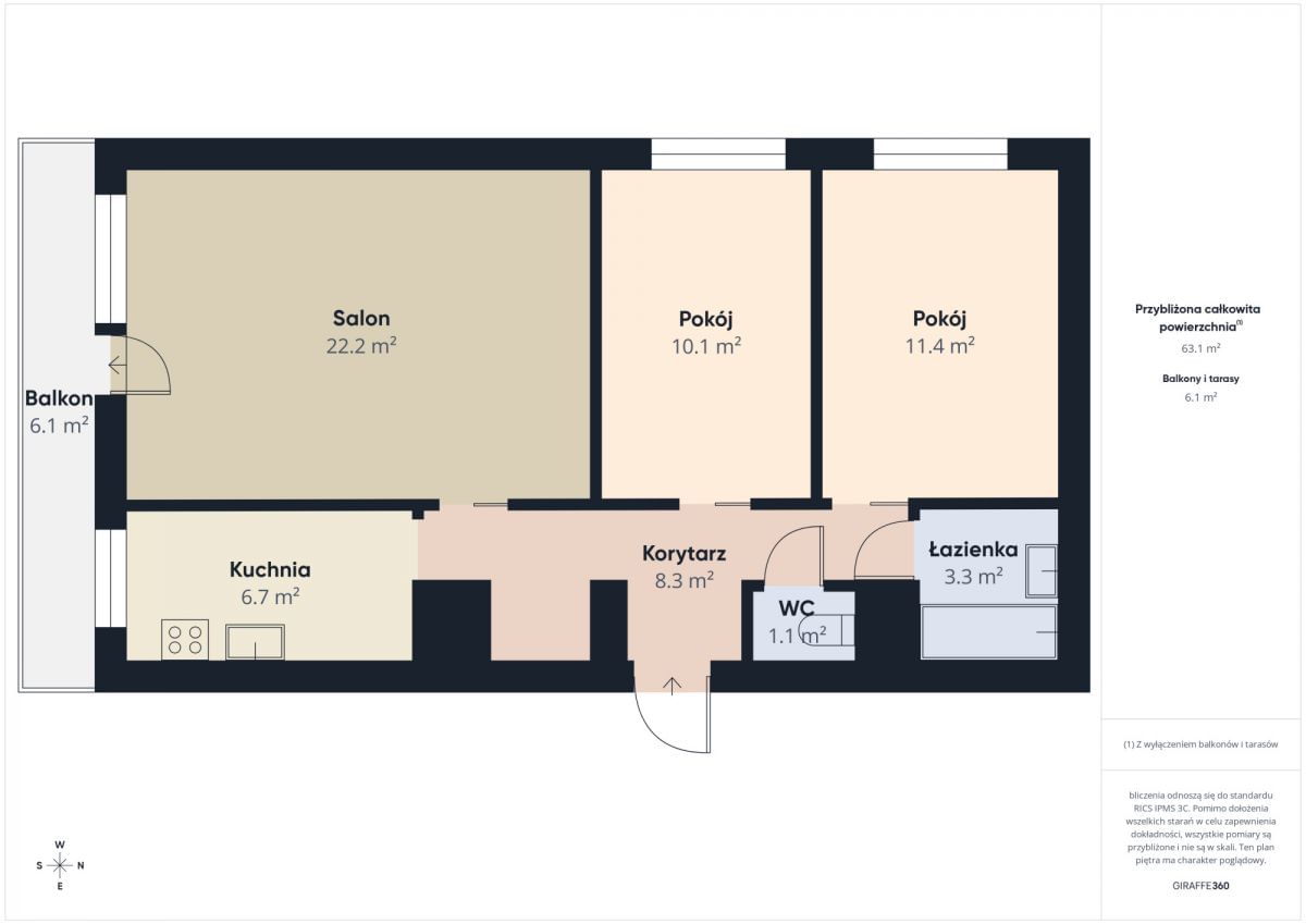 Mieszkanie 3 pokojowe na Sprzedaż