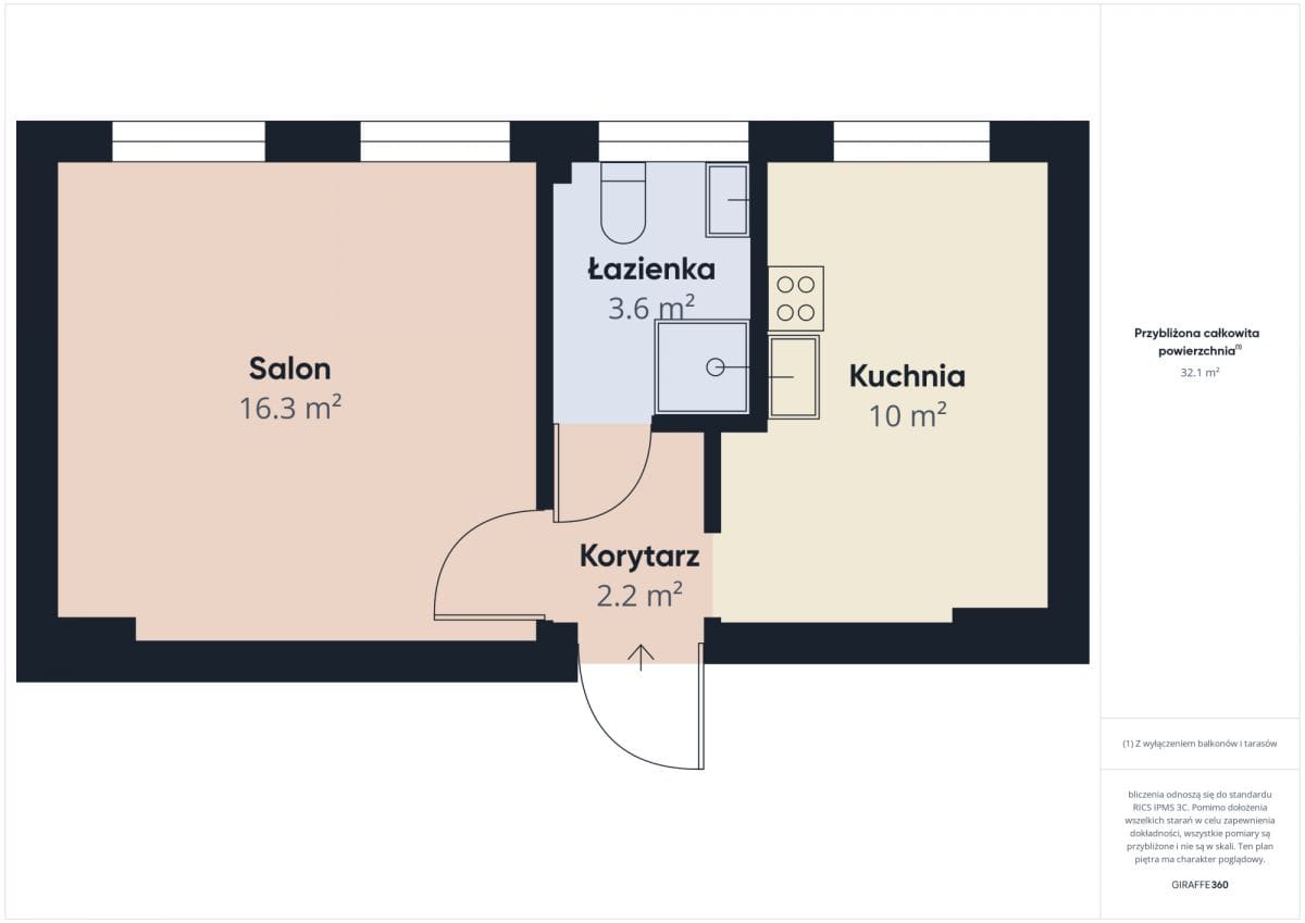 Mieszkanie 1 pokojowe na Sprzedaż