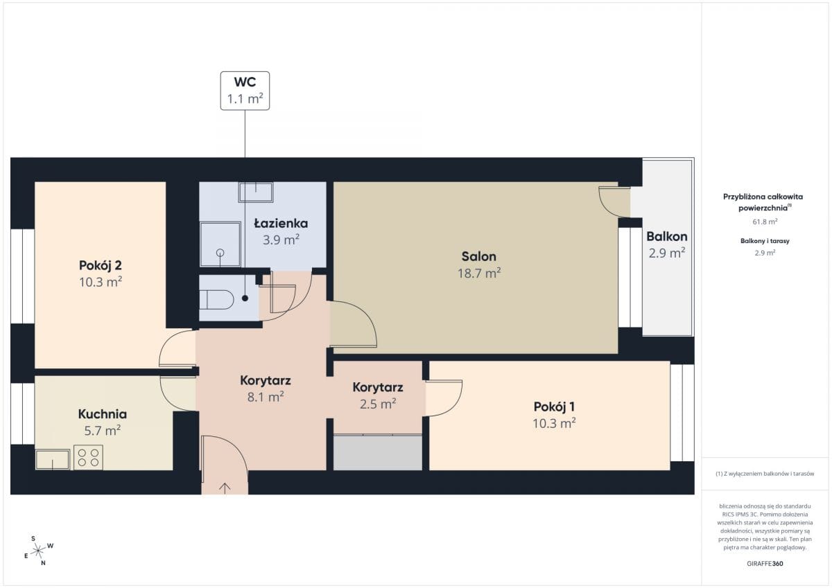 Mieszkanie 3 pokojowe na Sprzedaż