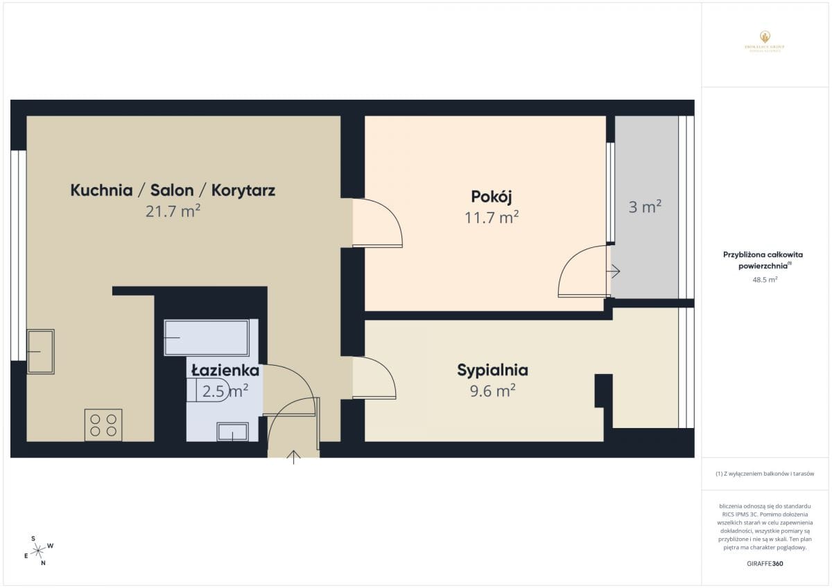 Mieszkanie 3 pokojowe na Sprzedaż