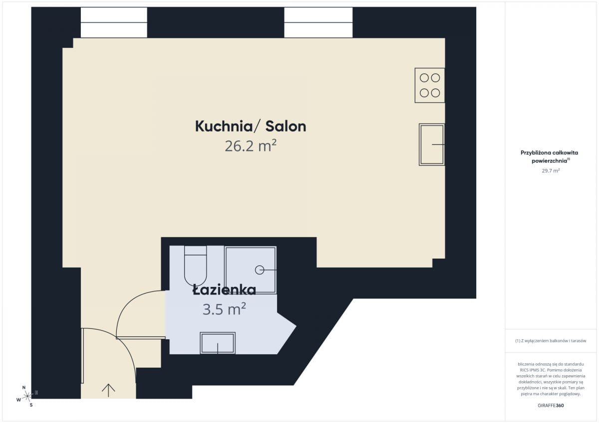 Mieszkanie 1 pokojowe na Sprzedaż