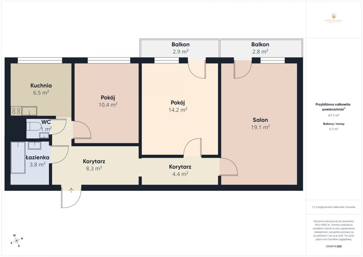 Mieszkanie 3 pokojowe na Sprzedaż