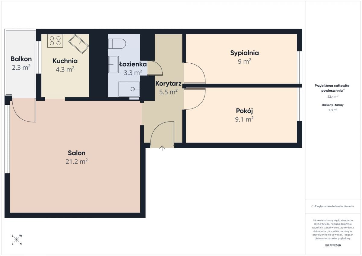 Mieszkanie 3 pokojowe na Sprzedaż